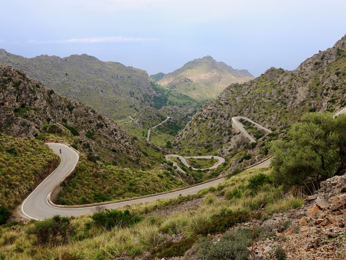 Winding road through Spanish countryside