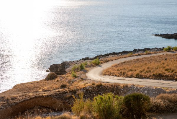 Coastal road along the Mediterranean Sea between Italy and Spain
