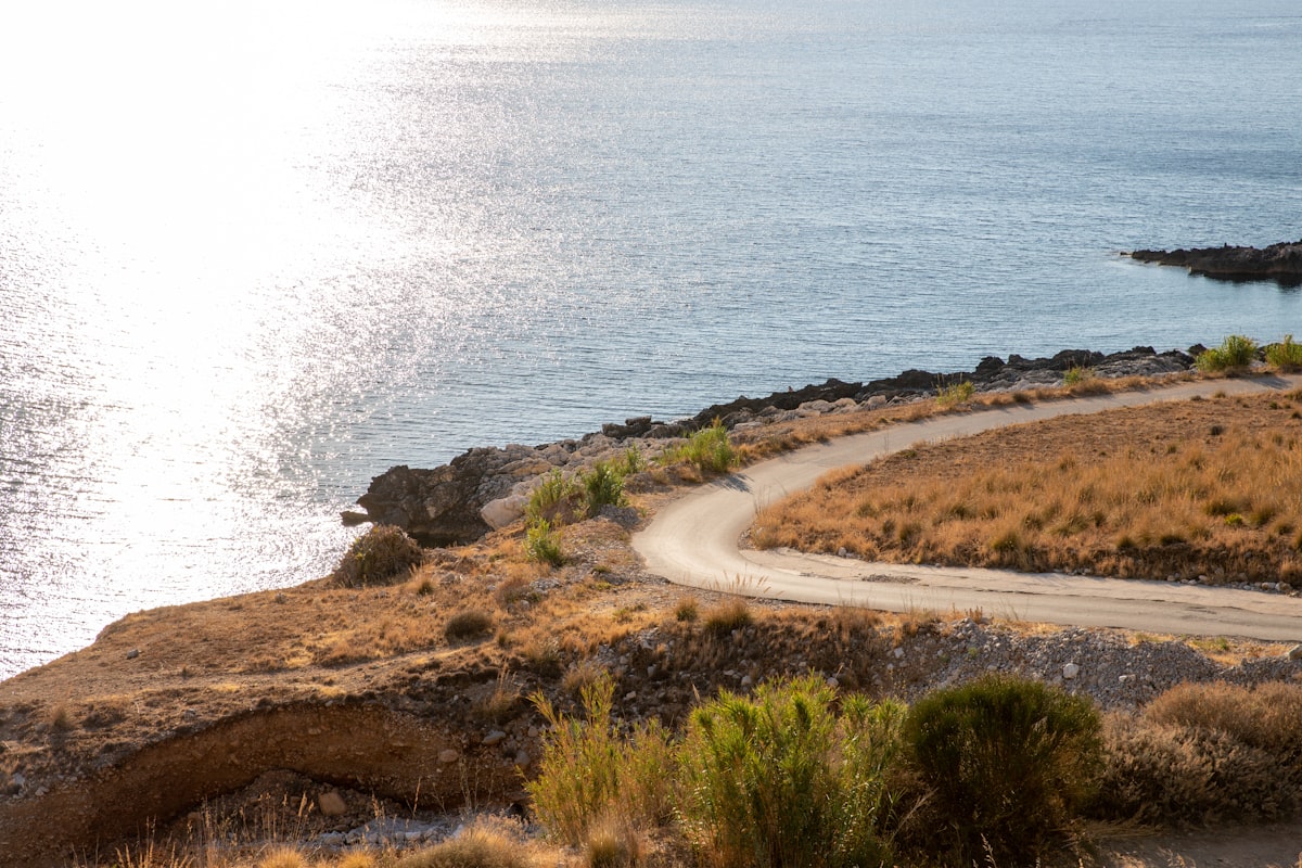 Coastal road along the Mediterranean Sea between Italy and Spain