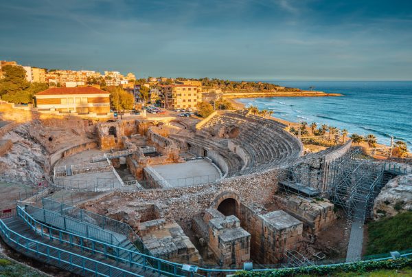 Ancient Roman theatre ruins in Spain