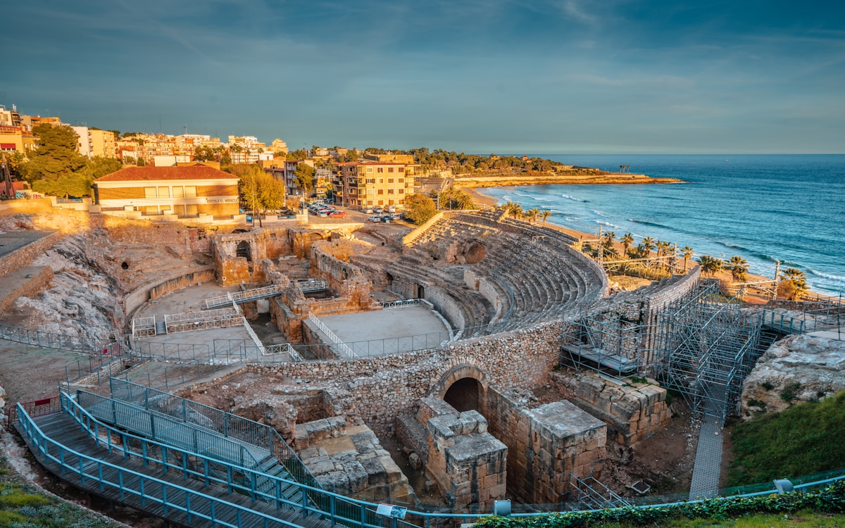 Ancient Roman theatre ruins in Spain