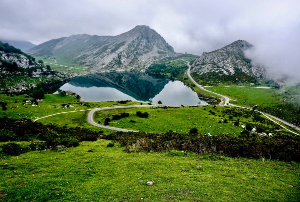 Dramatic peaks and valleys of the Picos de Europa mountains in northern Spain