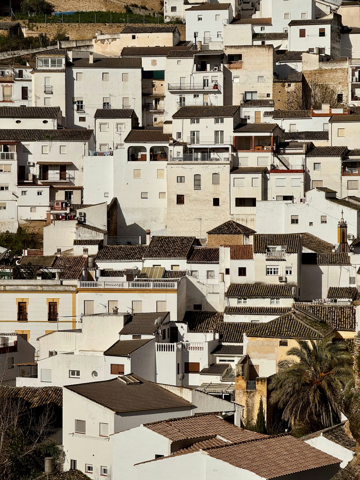 White village of Setenil de las Bodegas built into rock