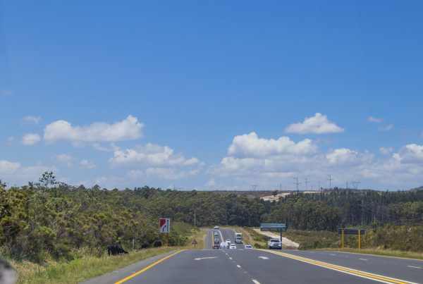 Scenic road winding through the dramatic landscapes of South Africa